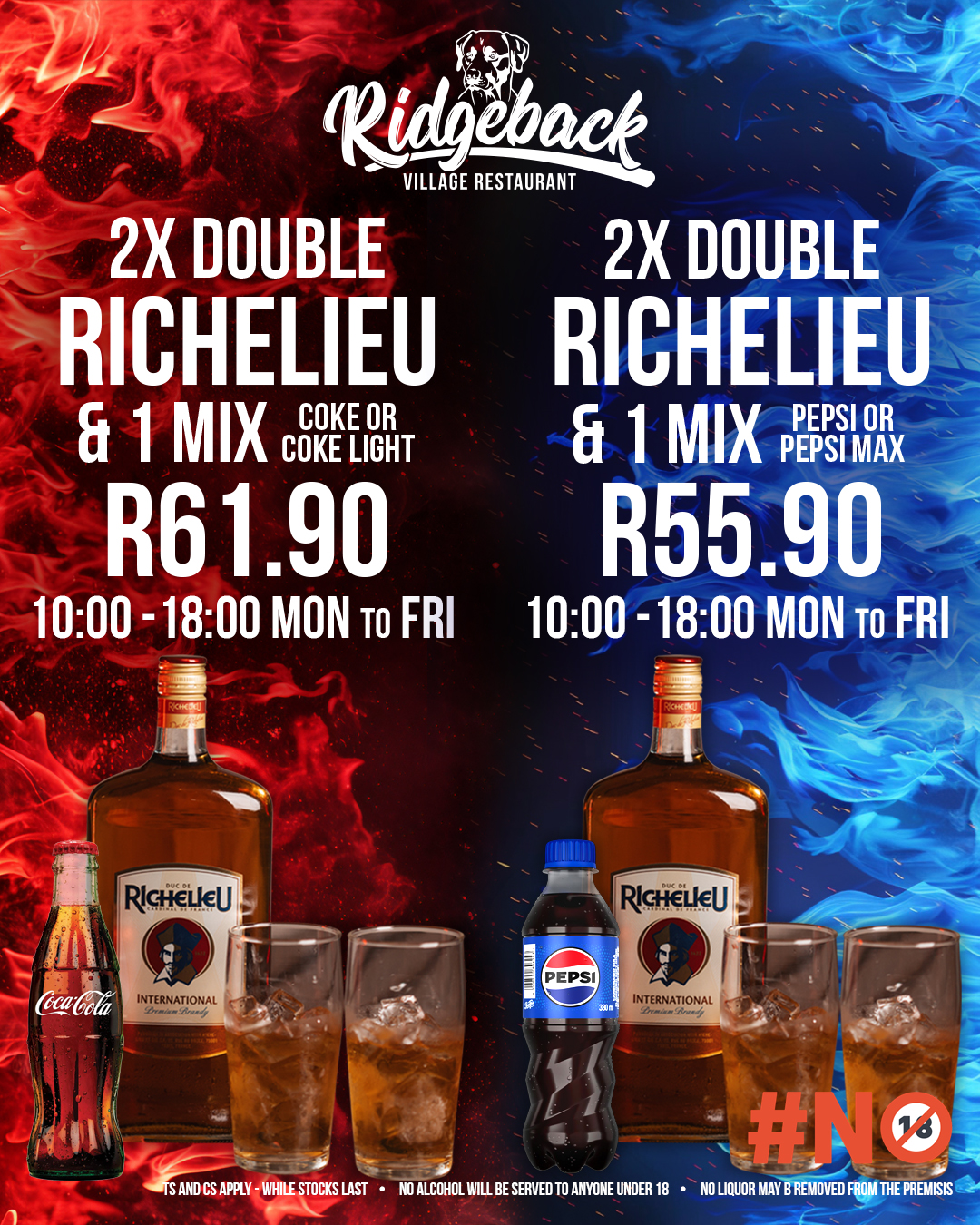 Ridgeback - 2x Dbl Richelieu Coke vs Pepsi -